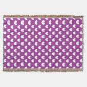 Couverture Coeurs polka blanc sur Cactus violet Fleur violet (Devant)