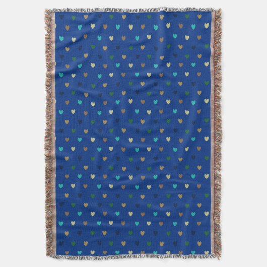 Couverture Coeurs Polka dans les tons bleu paon (devant Vertical)