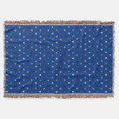 Couverture Coeurs Polka dans les tons bleu paon (Devant)