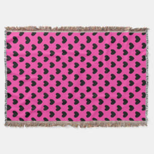 Couverture Coeurs polka noirs sur rose fuchsia