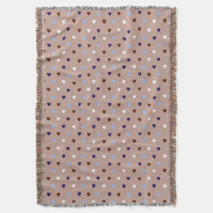Couverture Coeurs Polka sur brun pâle