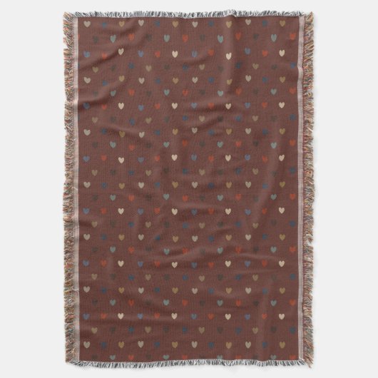 Couverture Coeurs Polka sur kilim brown (devant Vertical)