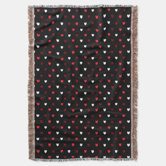 Couverture Coeurs rouge et blanc sur noir (devant Vertical)