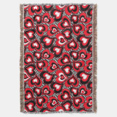 Couverture Coeurs, rouge, noir, blanc, Saint Valentin. (devant Vertical)