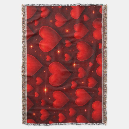 Couverture Coeurs rouges avec Motif étoiles (devant Vertical)