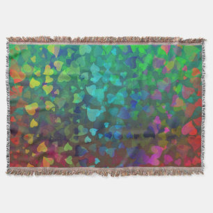 Couverture Coeurs tombants rouge et vert