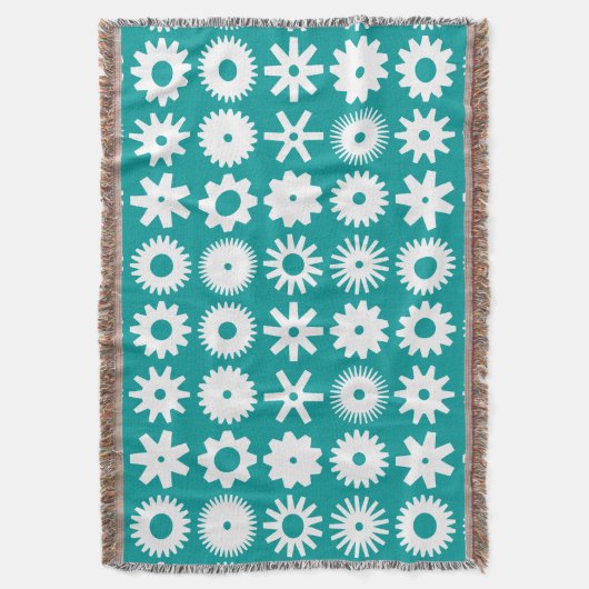 Couverture Cogs - Blanc sur Turquoise Profond (devant Vertical)