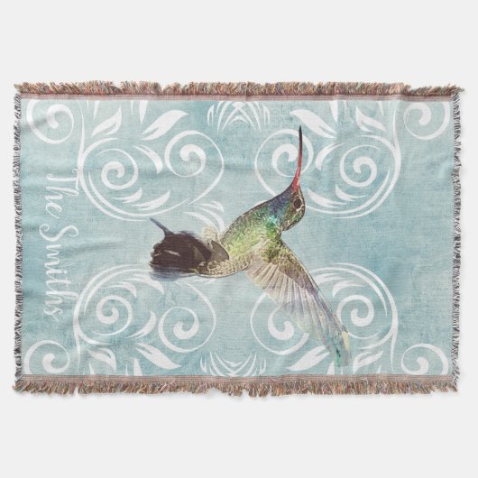 Couverture Colibri à l'Arrière - plan fleuri (Devant)