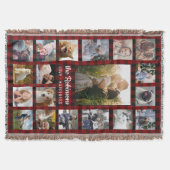 Couverture Collage 19 de photo de famille + Plaid rouge nommé (Devant)