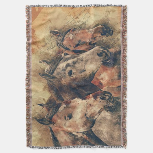 Couverture Collage Chevaux Peints (devant Vertical)