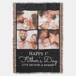 Couverture Collage photo moderne mignonne Happy First Fête de