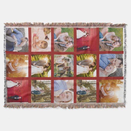 Couverture Collage photo rouge foncé (Devant)