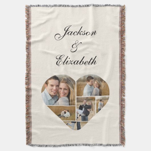 Couverture Collage photo Whimsical Beige Heart (devant Vertical)