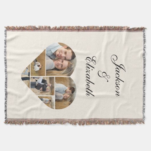 Couverture Collage photo Whimsical Beige Heart (Devant)