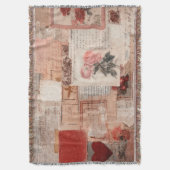Couverture Collage Romantique Vintage Rose (2) (devant Vertical)