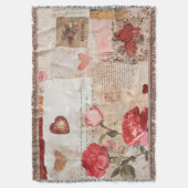 Couverture Collage Romantique Vintage Rose (3) (devant Vertical)