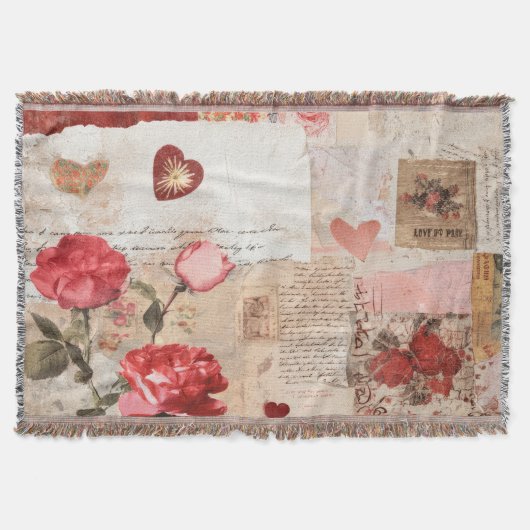 Couverture Collage Romantique Vintage Rose (3) (Devant)