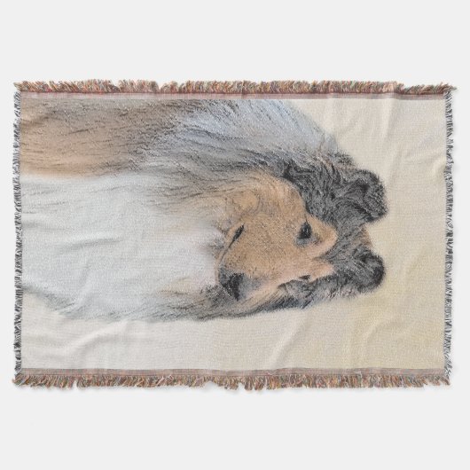 Couverture Collie (Rough) Peinture - Cute Original Chien Art (Devant)