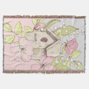 Couverture Colorbloc Floral Birdhouse