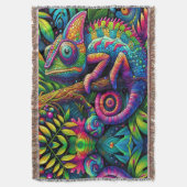 Couverture Coloré Chameleon Psychedelic Throw Blanket (devant Vertical)