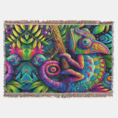 Couverture Coloré Chameleon Psychedelic Throw Blanket (Devant)