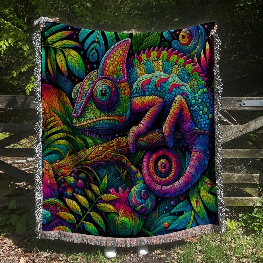 Couverture Coloré Chameleon Psychedelic Throw Blanket