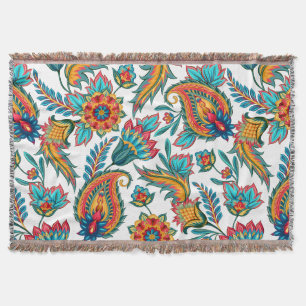 Couverture Coloré Exotic Floral Motif Paisley