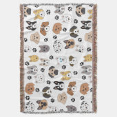 Couverture Coloré mignon Chiens amusants et Chien Paw Motif (devant Vertical)