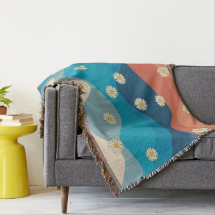 Couverture Coloré Retro Waves & Daisies Motif