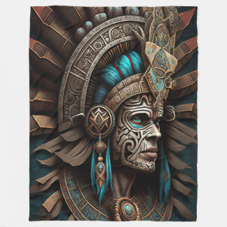 Couverture colorée de guerrier aztèque