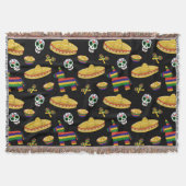 Couverture Colorful Día de Muertos Mexican Fiesta Throw Blank (Devant)
