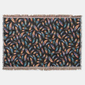 Couverture Colorful Falling Feather Art - Boho Graphic Print (Devant)