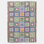 Couverture Colorful Retro Mid-Century Mid-Mod Crochet Blossom (devant Vertical)