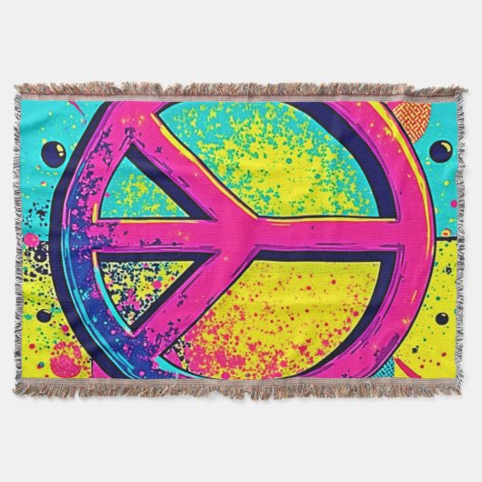 Couverture Colorful Retro Peace Sign (Devant)
