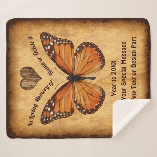Couverture commémorative personnalisée, papillon m (Devant (Horizontal))