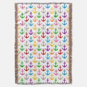 Couverture Conception d'ancre de bateau colorée blanche