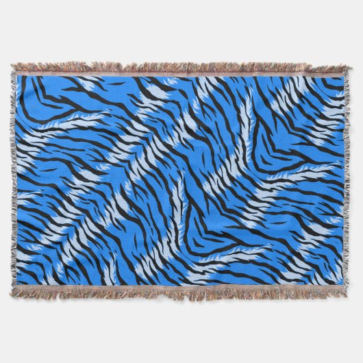 Couverture Conception de motif de peau d'animal Tigre Bleu  (Devant)