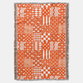 Couverture Conception de Patchwork Motif mixte orange blanc (devant Vertical)