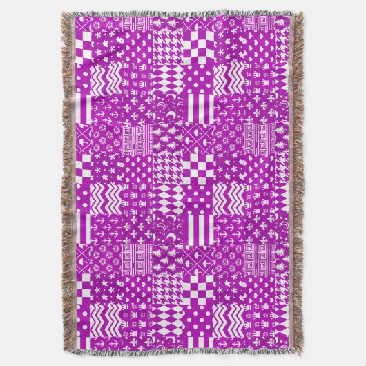 Couverture Conception de Patchwork Motifs mélangés violet bla (devant Vertical)