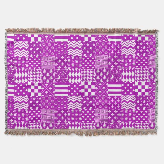 Couverture Conception de Patchwork Motifs mélangés violet bla (Devant)