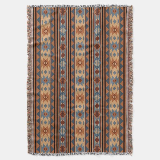 Couverture Conception sud-ouest Adobe Grey Brown Tribal Motif (devant Vertical)