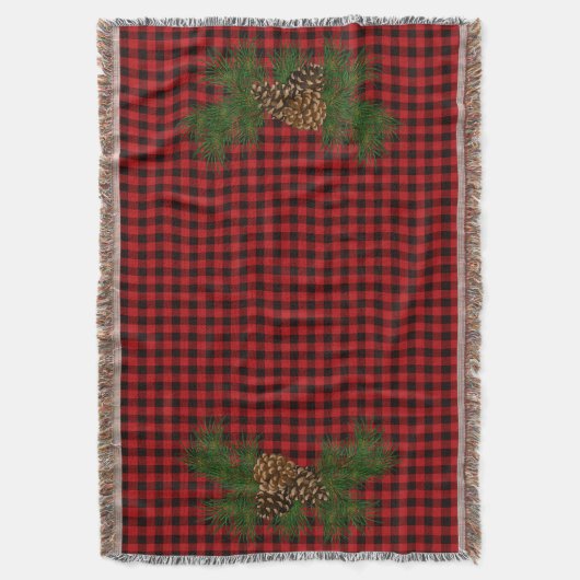 Couverture cône de pin blanc rouge et noir (devant Vertical)