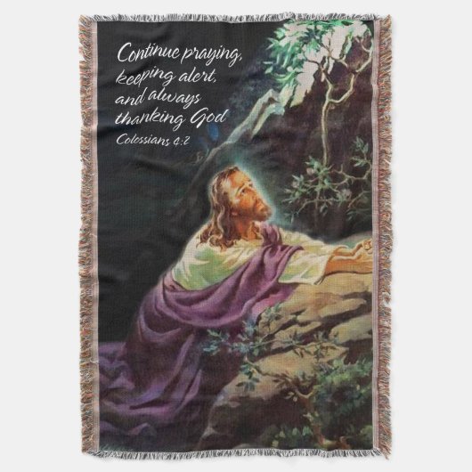 Couverture Continuer à prier Colossiens 4:2 Jeter la couvertu (devant Vertical)