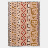 Couverture Cool artisanal fait main motif Aztec Rose brun (devant Vertical)