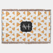 Couverture Cool et fun pizza tranches motif Monogram blanc (Devant)