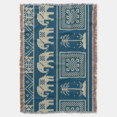 Couverture Cool Ethnic motif éléphants tendance bleu (devant Vertical)