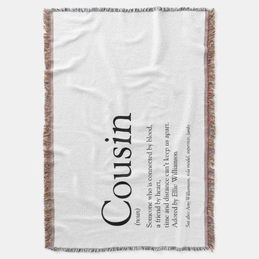 Couverture Cool moderne noir et blanc amusant Cousin (devant Vertical)