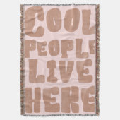 Couverture Cool People Live Here Boho Fringe Throw Blanket (devant Vertical)