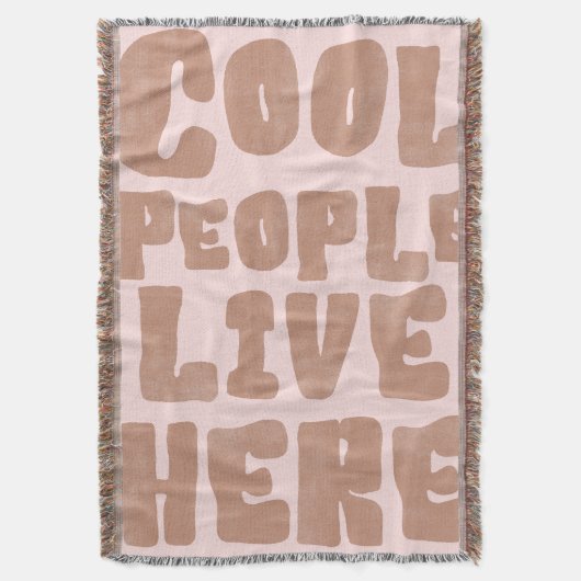 Couverture Cool People Live Here Boho Fringe Throw Blanket (devant Vertical)