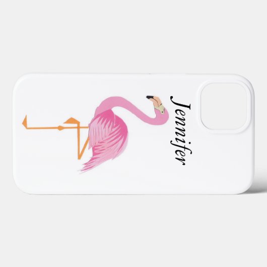 Couverture coque iphone flamingo rose monogramme (Verso (horizontal))